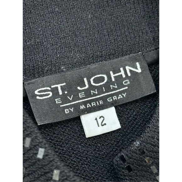 St. John Evening Black Sequined Jacket - Picture 9 of 11